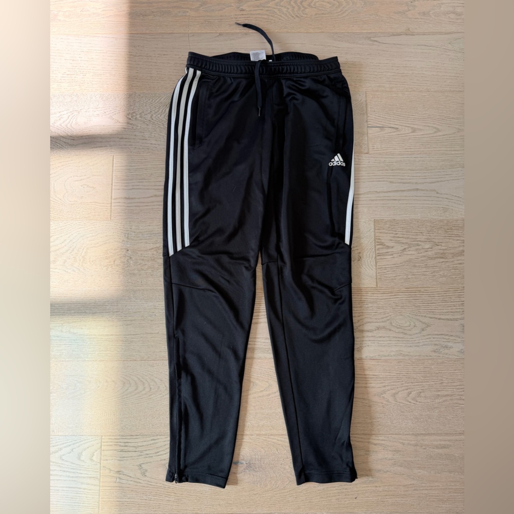 Adidas Black Joggers with White Accents